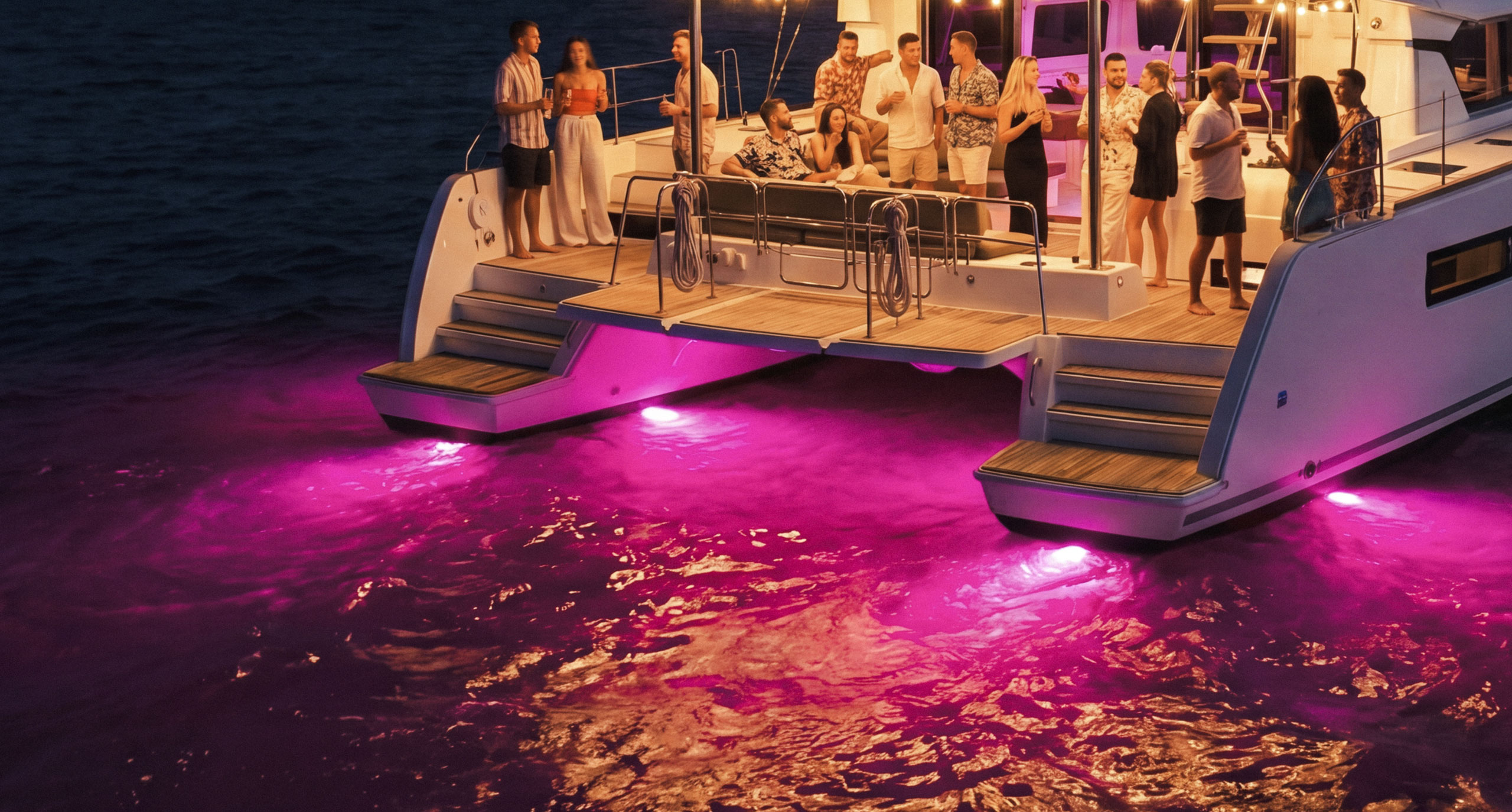 Model 03 Bronze lighting the water in full RGBW color